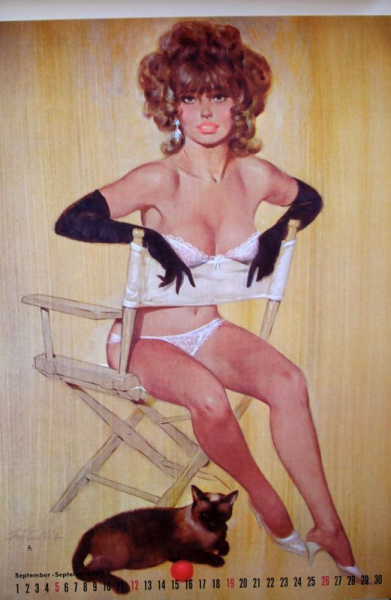 Brown & Bigelow Pin-Up "Hot Play" Yearcalendar 1971 Fritz Willis (4759)